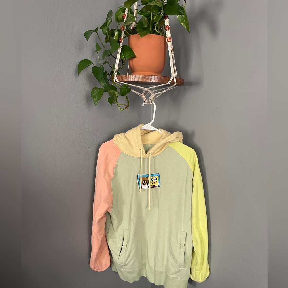 Color-block Teddy Fresh x SpongeBob SquarePants Hoodie